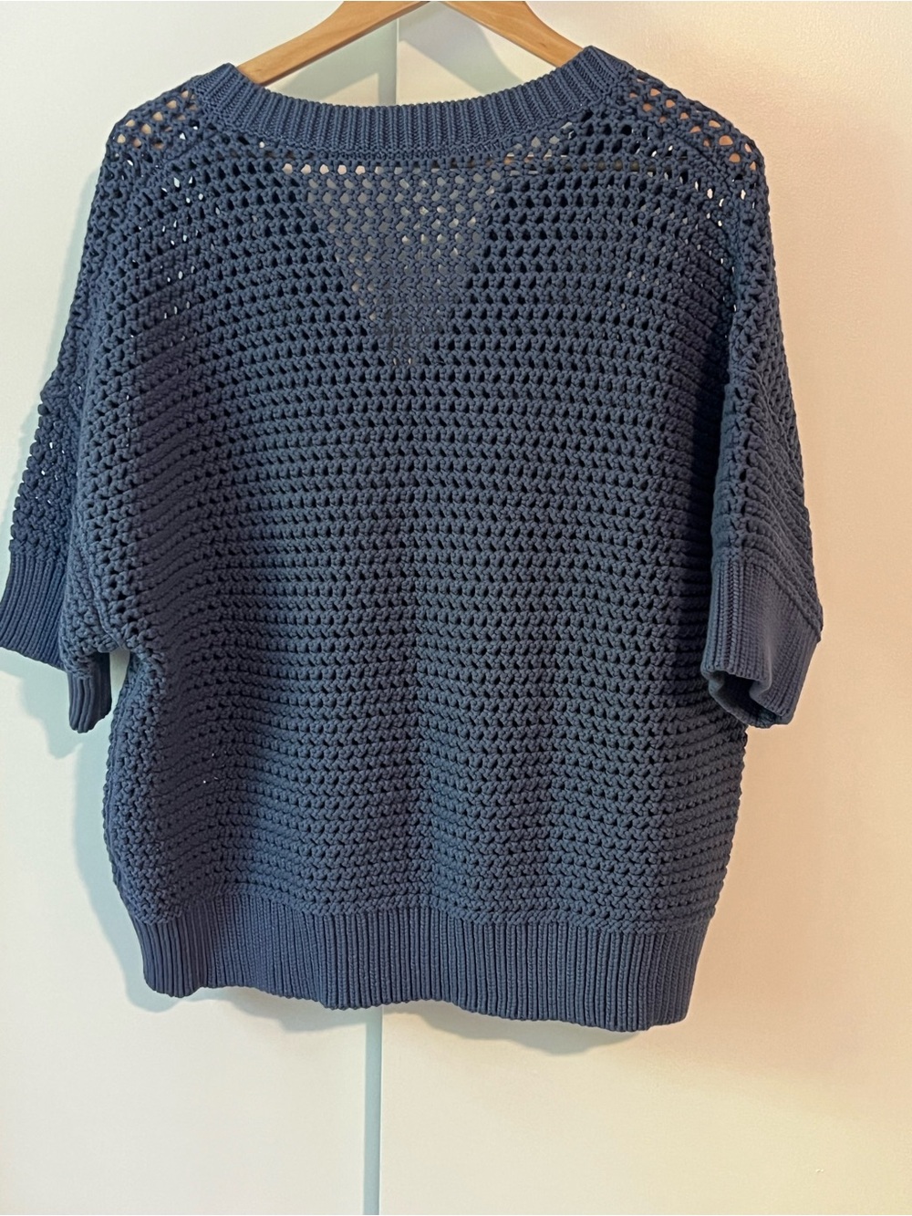 Haven Well Within V-Neck Knot Stitch Henley Sweater Dusty Blue NWT - Picture 7 of 7